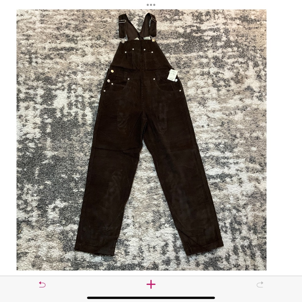 Ladies overalls NWT brown Corduroy, silver color hardware, petite and plus sizes - Picture 9 of 12